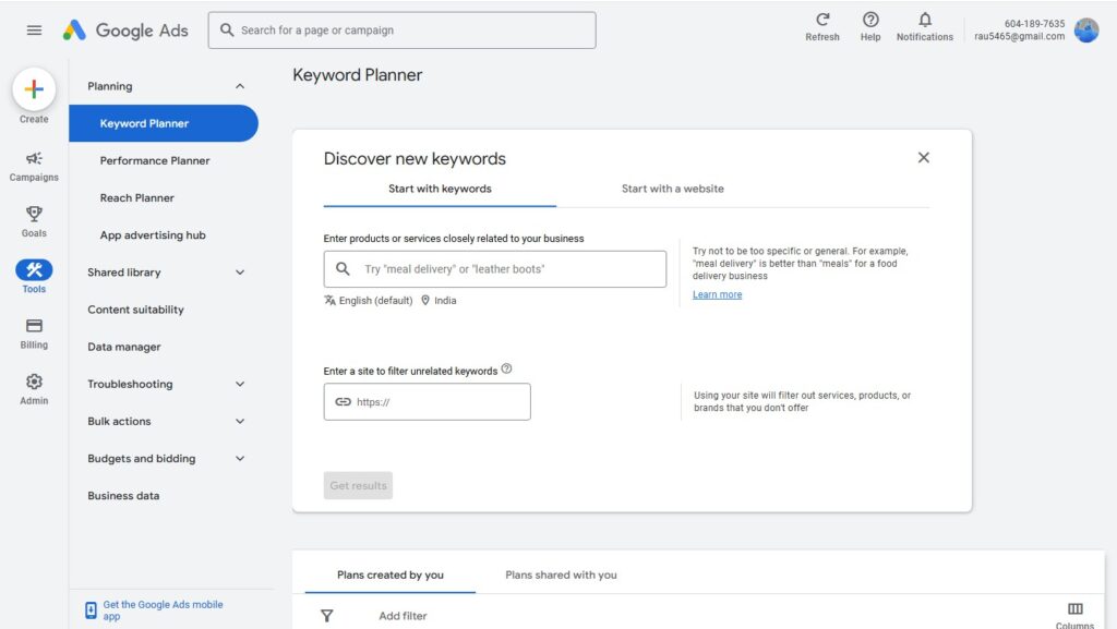 Google Keyword Planner