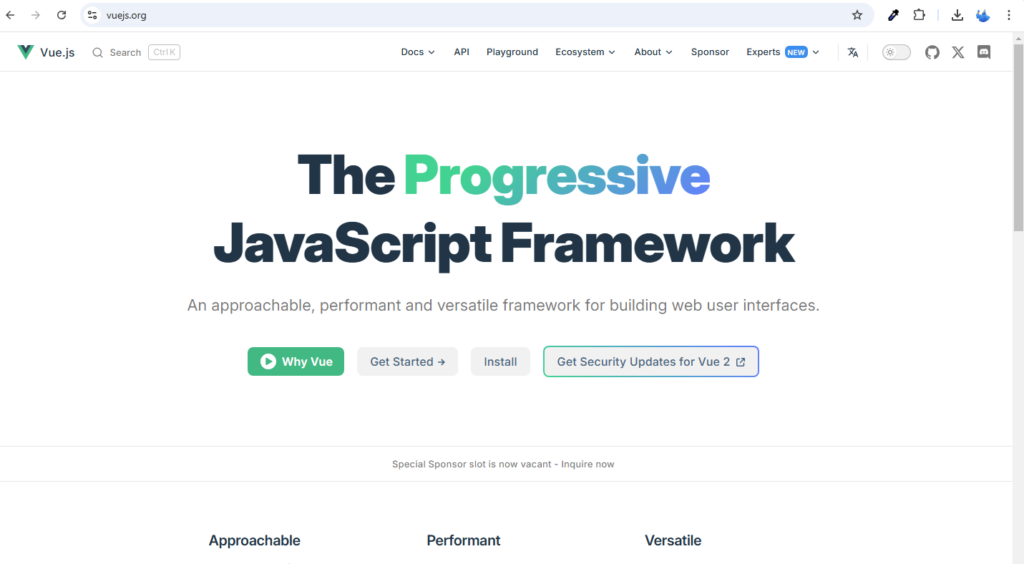vue.js framework
